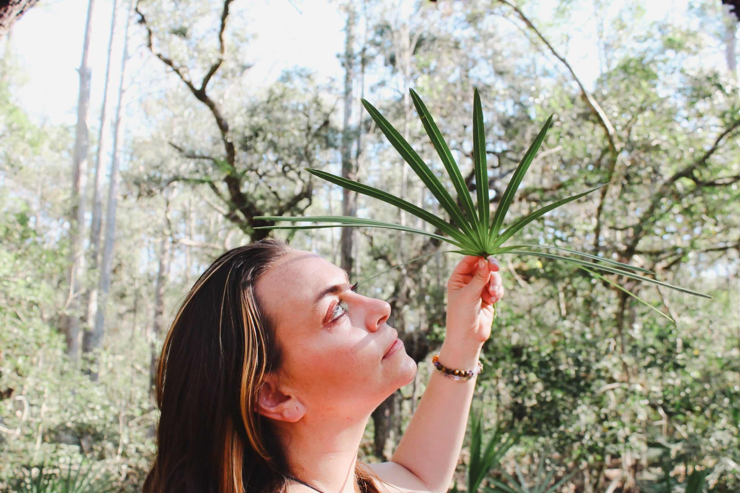A moment of curiosity and connection with a native plant